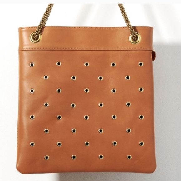 Clare V Handbags - Clare V Delphine shoulder bag Cuoio leather grommets dust bag